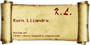 Korn Lizandra névjegykártya